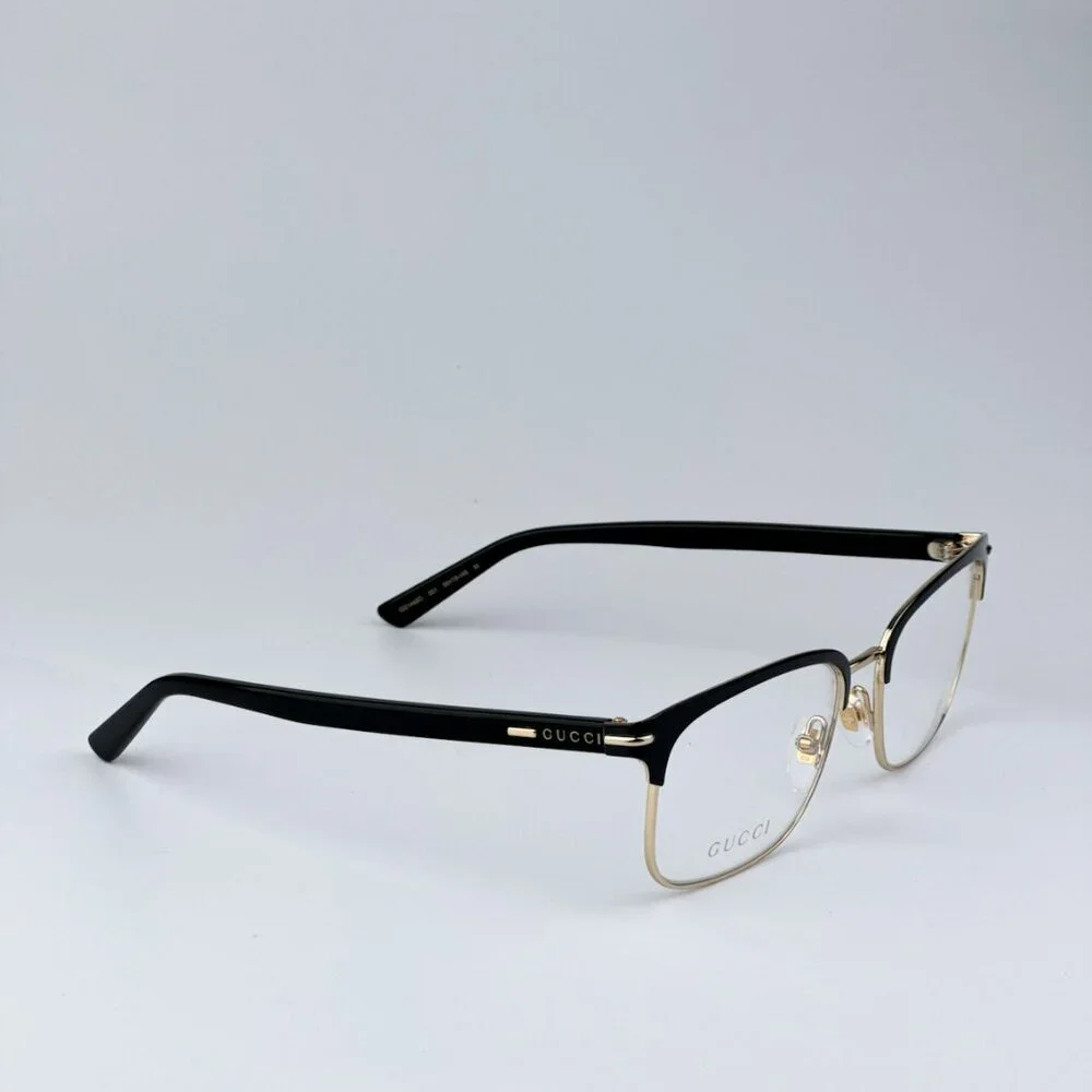 Gucci GG1448O 001 BRAND NEW Eyeglasses Gold Rectangle Unisex
